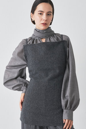 ウィムガゼット whim gazette ダークグレー×ライトグレー×マルチ レディース 豹柄/冬物 コート Whim Gazette(ウィム ガゼット)｜ウールピケトップ⁄グレー の通販