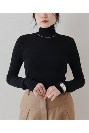 ウィムガセット上質ウール大人ラグジュアリーとろみタートルマキシワンピースボルドー Whim Gazette(ウィム ガゼット)｜ウール混カットタートルプルオーバー