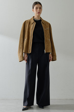 Whim Gazette(ウィム ガゼット)｜ワイドタックパンツ/ブラック の通販