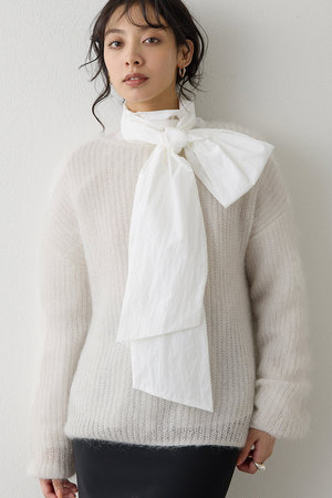 Whim Gazette(ウィム ガゼット)｜ラメモヘヤニットプルオーバー/オフ