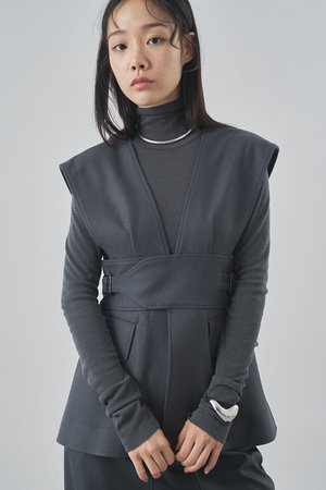 Whim Gazette(ウィム ガゼット)｜メルトンベスト/グレー の通販