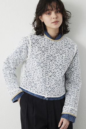 【美品】ウィムガゼット　洗える　レースギャザーブラウス　コットン　2024AW Whim Gazette(ウィム ガゼット)のレースギャザーブラウス通販 | 集英社