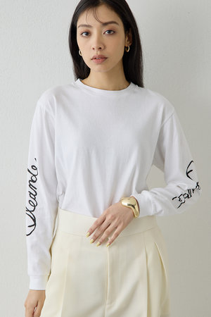 Whim Gazette(ウィム ガゼット)｜スリーブロゴロングTシャツ/オフ