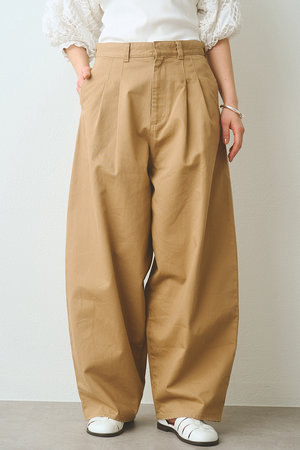 Whim Gazette チノパンツ ベージュ Whim Gazette(ウィム ガゼット)｜【予約販売】タックチノパンツ