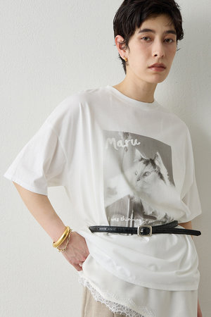 Whim Gazette(ウィム ガゼット)｜【THE PAUSE】CATフォトTシャツ/オフ