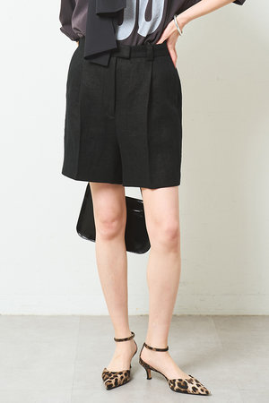 Whim Gazette シルクウールツイルハーフパンツ Whim Gazette(ウィム ガゼット)｜【THE PAUSE】タックハーフパンツ