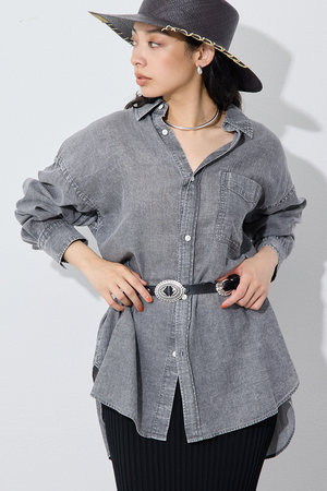 Whim Gazette(ウィム ガゼット)｜【予約販売】デニムシフォンシャツ