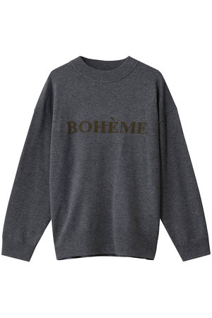 HELIOPOLE(エリオポール)｜インターシャロゴニット/グレー の通販