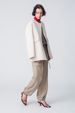 ebure(エブール)｜カシミアリバー ノーカラーショートコート