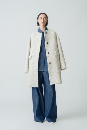 ebure(エブール)｜カラーネップアルパカツィード ノーカラーミドル