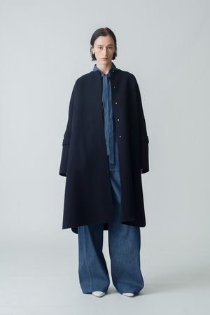 エブール ebure 22AW リュクスメルトン ハーフ ピーコート 2022AWエブール大人気Pコート ウール グリーン ebure定価12万 - メルカリ