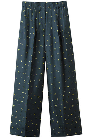 ebure(エブール)｜シルクスモールフラワー ワイドパンツ/グリーン の