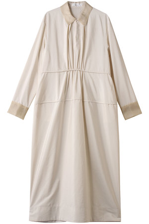 【ebure】　ワンピース ebure(エブール)｜パウダリーシルク オーガンジーディテールワンピース