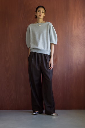 ebure(エブール)｜ハウンドトゥース ドロストパンツ/ブラウン の通販