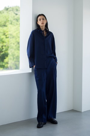 専用☆エブール ebure ウールサキソニーカーゴパンツ ebure(エブール)｜ウールサキソニー ベイカーパンツ/ダークブルー の