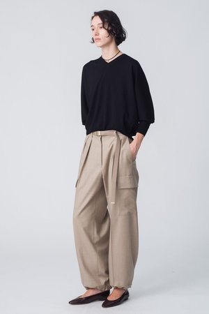 専用☆エブール ebure ウールサキソニーカーゴパンツ ebure(エブール)｜ウールサキソニー ベイカーパンツ/ダークブルー の