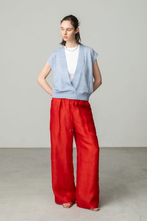 完売　エブール ebure シルクリネンオーガンジープリントイージーワイドパンツ エブール ebure 24AW シルクリネンオーガンジープリント イージー