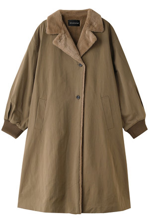 mizuiro ind(ミズイロインド)｜back boa coat コート/beige の通販