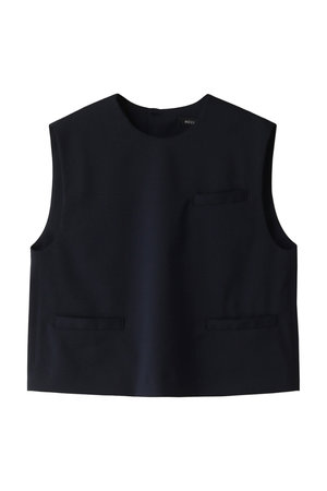 mizuiro ind(ミズイロインド)｜crew neck vest with pockets ベスト/navy  の通販｜ELLESHOP・(エル・ショップ)