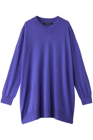 ミズイロインド mizuiro ind カットソー チュニック ニット mizuiro ind(ミズイロインド)｜high gauge V neck wide tunic
