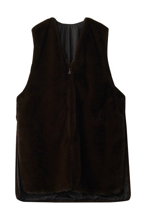 mizuiro ind(ミズイロインド)｜fur boa reversible long vest ベスト