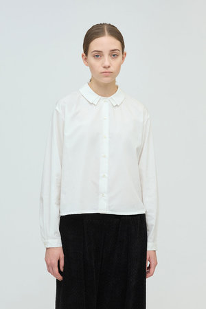 mizuiro ind(ミズイロインド)｜ダブルカラーシャツ/off white の通販