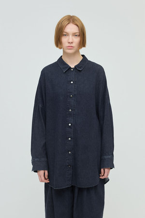 ミズイロインド　デニムワイドシャツ　今季新品 mizuiro ind(ミズイロインド)｜デニムワイドシャツ/ワンウォッシュ の