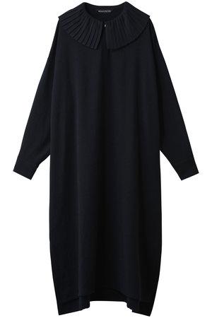 mizuiro ind(ミズイロインド)｜プリーツカラーワンピース/navy の通販