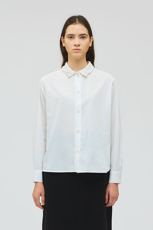 mizuiro ind(ミズイロインド)｜ワッシャーカラーシャツ/off white の