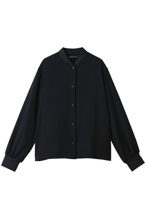 mizuiro ind(ミズイロインド)｜ブルゾンライクシャツ/navy の通販