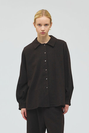 mizuiro ind(ミズイロインド)｜ウールブレンドバルーンスリーブ