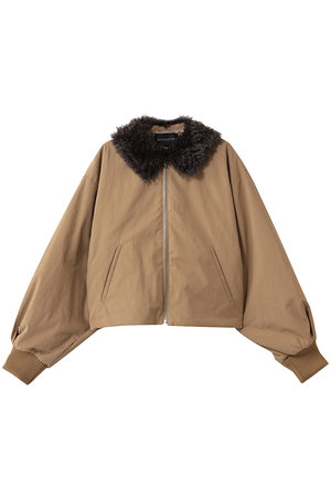 mizuiro ind ボアカラーショートジャケット 即日発送 mizuiro ind(ミズイロインド)｜ボアカラーショートジャケット/beige の