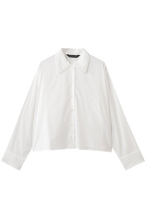 mizuiro ind(ミズイロインド)｜pin tuck collar shirt シャツ/off