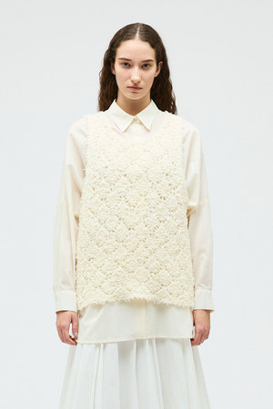 mizuiro ind(ミズイロインド)｜patterned vest ベスト/ivory の通販