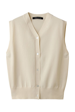 mizuiro ind(ミズイロインド)｜V neck vest ベスト/ivory の通販