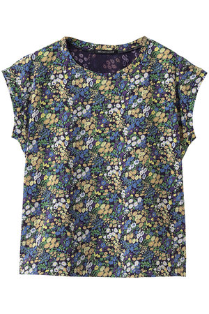 mizuiroind スモールフラワープリントプルオーバー ブラウス ゆったり③ mizuiro ind(ミズイロインド)｜flower print french slv P/O プル