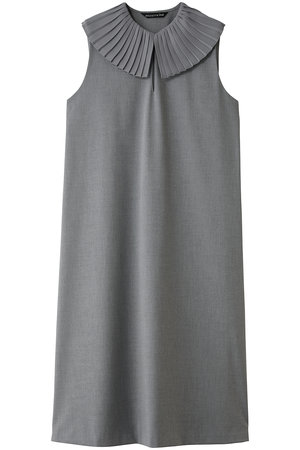 mizuiro ind(ミズイロインド)｜pleats collar N/S OP ワンピース/gray