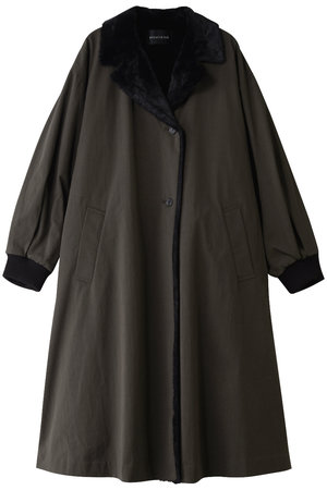 mizuiro ind(ミズイロインド)｜back boa coat コート/brown の通販