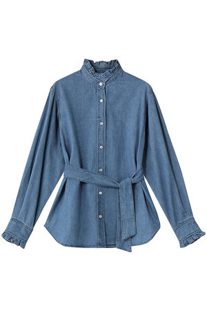 デニムシャツ healthy denim 美品 Healthy denim ブラウス シャツ Breezyデニムシャツ レディース