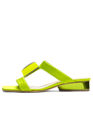 PAUL ANDREW(ポール アンドリュー)｜CUBE SANDAL FLAT/アシッドイエロー の通販｜ELLESHOP・(エル・ショップ)