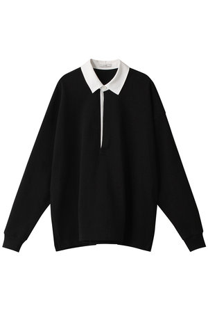 CLANE(クラネ)｜DEEP NECK WIDE RUGBY SHIRT/カットソー/BLACK の通販