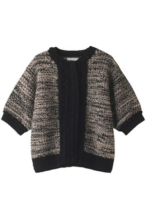 DOT LINE HALF SLEEVE KNIT CARDIGAN