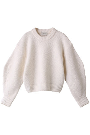 CLANE(クラネ)｜BROOCH SET SOFT SLUB KNIT TOPS/ニット/WHITE の通販