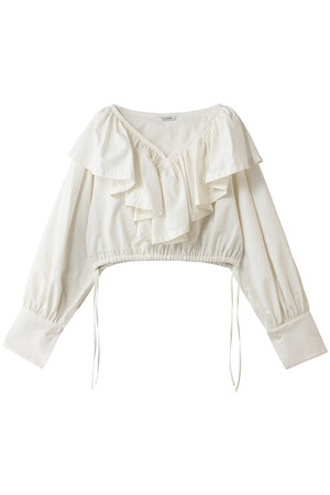 トップス CLANE FRILL COLLAR SHORT BLOUSE CLANE(クラネ)｜FRILL COLLAR SHORT BLOUSE シャツ/ブラウス/WHITE の