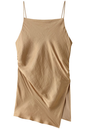 CLANE(クラネ)｜DRAPE SATIN CAMISOLE TOPS シャツ/ブラウス/BEIGE の通販｜ELLESHOP・(エル・ショップ)