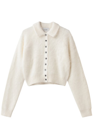 CLANE アイボリー カーディガン CLANE(クラネ)｜ANGORA SHORT KNIT CARDIGAN/IVORY の通販｜ELLESHOP