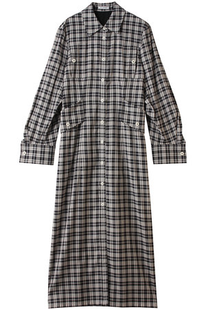 CLANE(クラネ)｜UP POCKET CHECK SHIRT ONEPIECE ワンピース/BLACK の