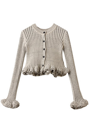CLANE(クラネ)｜W FACE SHORT FRILLED KNIT TOPS ニット/セーター