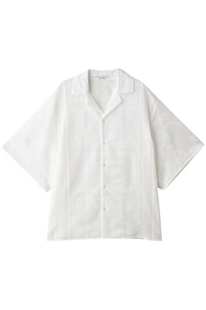 CLANE(クラネ)｜EMBROIDERY LACE BOX SHIRTS/WHITE の通販｜ELLESHOP