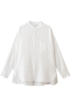 TICCA(ティッカ)｜リネンノーカラーシャツ/ホワイト の通販｜ELLESHOP